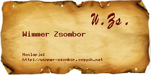 Wimmer Zsombor névjegykártya